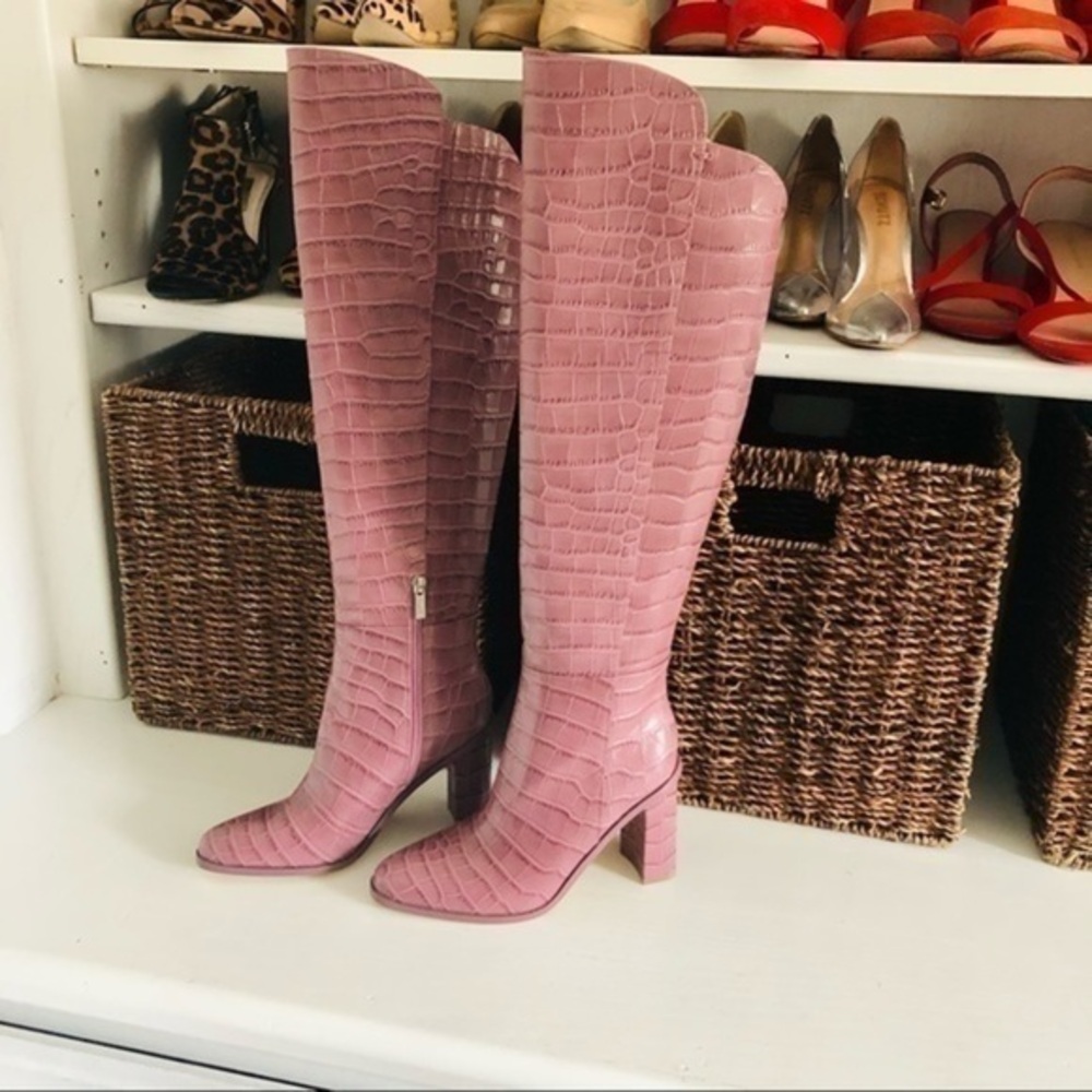 ❤️🔥NEW❤️🔥 Marc Fisher Croc Knee high boots - Picture 1 of 13